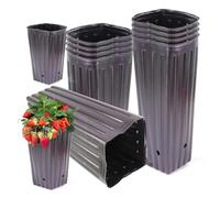 Grands Pots D'Arbres Profonds En Plastique Grand Pot de pépinière carré en plastique souple, épais, noir, respirant, sacs de plantation de semis de plantes for l'agriculture, croissance d'arbres de ve