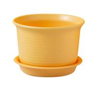 Grands pots de fleurs d'intérieur épais avec trou et plateau pour toute la maison, le jardin, l'extérieur (jaune, C)