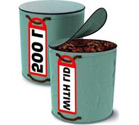 Grands sacs poubelles pliables avec fermeture à glissière, 500 L - format XXL - poignées robustes - fabriqués en polypropylène - résistants.