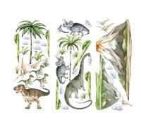 Grands stickers muraux dinosaures adaptés aux enfants, ensemble de stickers muraux dinosaures, tatouages muraux animaux adaptés aux chambres