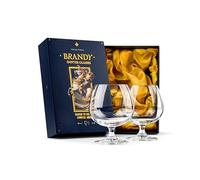 Grands Verres à Cognac, à Brandy et à Armagnac | 620 ml | Lot de 2 | Verrerie en cristal à Pied Court | Verres Élégants pour la Dégustation de Liqueurs et Spiritueux