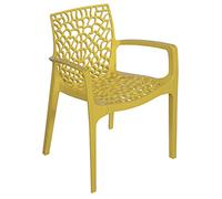 Grand Soleil Gruvyer Arm Chaises en polypropylène avec accoudoirs Jardin Bar - Jaune