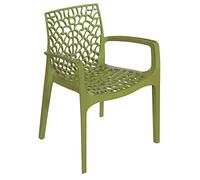 Grand Soleil Gruvyer Arm Chaises en polypropylène avec accoudoirs Garden Bar - Vert Anis