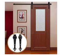 Grange Hardware Noir Rustique en acier carbone Rouleau de la porte intérieure forme d'intérieur for une seule, Glisse en douceur