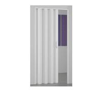 GRANISUD Porte pliante coulissante en PVC une feuille 82 cm x 204 cm Hauteur Couleur blanche Économie d'espace