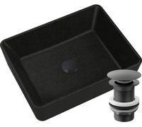Granitan - Lavabo à poser en granit - doré - avec bouchon et kit de vidange noir - pour plan de travail