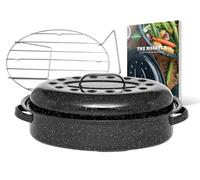 GRANITEWARE - Cocotte Roaster en acier émaillé - Format moyen - grille inox + livre de recette