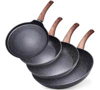 Set de poêles Vilde avec revêtement en granit Poêle à frire 20 / 24 / 28 cm + poêle à crêpes 24 cm BLACK&WOOD 4 pcs.