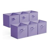 GRANNY SAYS Caisses de Rangement, Lot de 6 Cubes de Rangement Pliables en Tissu avec Poignées, Paniers et Boîtes de Rangement pour Kallax Étagère, Cube Rangement Pliable 27x27 cm, Violet