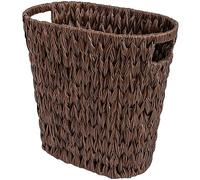 GRANNY SAYS Corbeille à papier décorative en plastique tressé, corbeille à déchets en osier imperméable et peu encombrante pour salle de bain et chambre à coucher 19 l - Marron