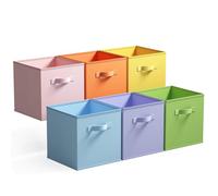 GRANNY SAYS Kallax Lot de 6 cubes de rangement carrés pliables pour étagères, 30 x 30 x 30 cm, colorées