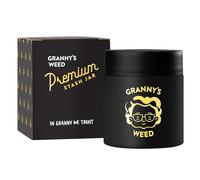 Granny's Premium Stash Jar | Bocal à herbes de grand-mère | Capacité jusqu'à 8 g | Noir | 100% étanche aux odeurs | Garantie UV | Coffret cadeau | Avec sécurité enfant dans le couvercle | 120 ml