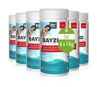 Granulé de Chlore Choc pour Piscine - 6 x 1 kg (6 kg), BAYZID - Hautement Efficace, Rapidement Soluble et Désinfection Ultra-Rapide