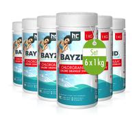 Granulés de Chlore Choc Stabilisé Bayzid® - Sceaux de 1 KGx6 pour Piscines