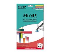 GRAPH’IT Mix’It Marker Palette Sachet de 3 palettes de mélange de couleurs pour marqueurs à alcool ou marqueurs à base d’eau, format A5, réutilisables