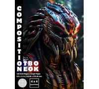 Graph Paper Composition Notebook Quad Ruled 4x4: 120 White Paper Grid Pages Gray 4 Squares per Inch 60 Sheets for School College Student Teacher Class ... Draw Size 8.5”x11” Alien Predator Warrior 21.