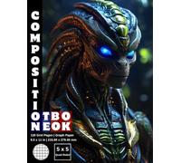 Graph Paper Composition Notebook Quad Ruled 5x5: 120 White Paper Grid Pages Gray 5 Squares per Inch 60 Sheets for School College Student Teacher Class ... Draw Size 8.5”x11” Alien Predator Warrior 29.