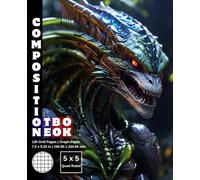 Graph Paper Composition Notebook Quad Ruled 5x5: 120 White Paper Grid Pages Gray 5 Squares per Inch 60 Sheets for School College Student Teacher Class ... Size 7.5”x9.25” Alien Predator Warrior 31.