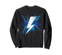 Graphique de l'éclair et Conception de Coup de Foudre Bleu Sweatshirt