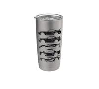 Graphique de silhouette de 5 voitures de sport exotiques Supercar Gobelet isotherme en acier inoxydable double paroi