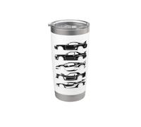 Graphique de silhouette de 5 voitures de sport exotiques Supercar Gobelet isotherme en acier inoxydable double paroi