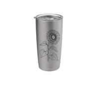 Graphique d'été botanique tournesol Gobelet isotherme en acier inoxydable double paroi