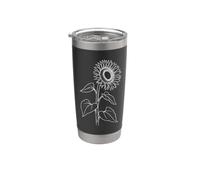 Graphique d'été botanique tournesol Gobelet isotherme en acier inoxydable double paroi