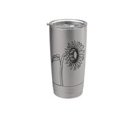 Graphique d'été botanique tournesol Gobelet isotherme en acier inoxydable double paroi