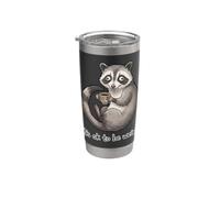 Graphique humoristique « It's Ok To Be Weird Raccoon Coffee » Gobelet isotherme en acier inoxydable double paroi