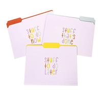 Graphique Lot de 9 dossiers « Trying My Best » (3 motifs), organisateurs au format lettre, fournitures de bureau décoratives, papier cartonné enduit durable, onglets 1/3
