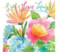 Graphique Mini calendrier mural 2024 Live Love Laugh | 17,8 x 17,8 cm | Papier épais | Organiseur de maison et de bureau | Grande grille mensuelle | 3 langues et jours fériés marqués | Page d'aperçu