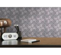 Graphique Papier Peint Avec Point & Halbkreismuster - Taupe , Gris, Crème