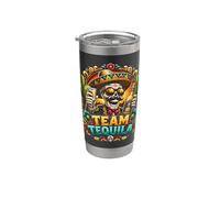 Graphisme de fête à boire Funny Team Tequila Sugar Skull Fiesta Gobelet isotherme en acier inoxydable double paroi