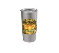 Graphisme vintage de coucher de soleil I'll Follow You Into the Sun Gobelet isotherme en acier inoxydable double paroi