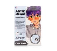 Graph'it - Bloc Manga - Format A4 21 x 29,7 cm - 300 gr - 25 Feuilles Layout Extra Blanc Détachables + 6 Calques - Compatibles avec les Marqueurs à l’Alcool Graph’it et Graph’it Brush