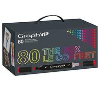 Graph'it - Coffret 80 marqueurs à alcool - double pointe fine/biseautée - Présentoir 4 compartiments