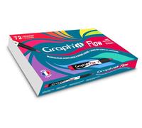 GRAPH'IT FLOW - Set de 72 Marqueurs Acryliques à Encre Liquide Ultra Pigmentée - Pointe Pinceau Souple - Couleurs Opaques et Métalliques - Marqueurs Peinture Multi-Supports