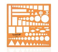 GRAPH'IT Normographe Gabarit OTAN - Idéal Traçage pour Cartes et Schémas - 87 Formes Géométriques - Acrylique Souple et Résistant - Materiel Pochoir Geographie - Trace, Dessin - Multifonction