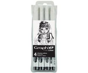 GRAPH'IT POCHETTE DE 4 FINE LINERS NOIR - MANGA Noir G