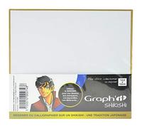 GRAPH'IT Shikishi Board 135x120 mm - Carton Rigide Bordure Dorée - Petit Format - Portrait Illustration, Calligraphie et Dédicaces - Kit Papier Dessiner Manga - Activité Artistique Marqueurs