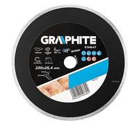 GRAPHITE Disque à tronçonner diamanté 230 x 25,4 mm - Disque à tronçonner haute performance pour une coupe précise - Revêtement diamant - Pour béton, carrelage, granit, parfait pour les professionnels