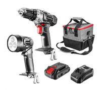 GRAPHITE ENERGY+ SET Perceuse/visseuse sans fil 18V, Li-Ion, chargeur 2Ah, batterie, lampe,mallette de transport 12L (58G016)