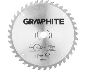 GRAPHITE Lame de scie de rechange Lame de scie circulaire 315 mm x 30 mm 40 dents pour bois, MDF Pièces de réduction : 30 x 16 mm, 30 x 20 mm, 30 x 25,4 mm