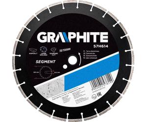 GRAPHITE Lame diamantée 350 x 25,4 mm, segmentée, soudée au laser