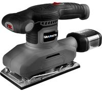 GRAPHITE Ponceuse excentrique 260 W, bâti 90x187 mm, oscillation 7000-13000 min-¹, amplitude d'oscillation 0,8 mm, accessoires : papier abrasif, réservoir à poussière avec filtre, masse 1,7 kg