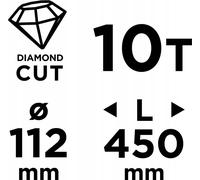 GRAPHITE Scie cloche 112x450 mm - Scie cloche diamantée - 10 dents hauteur 10 mm, filet : filet : 1,1/4 UNC, pour support de forage 58G540