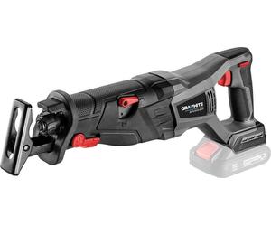 GRAPHITE Scie sauteuse sans fil 18V Li-Ion, sans balais, avec fonction scie sauteuse, pied extensible, course de la lame 28 mm, nombre de cycles de sciage 0-3100 min-1, profondeur de coupe 120/10 mm,