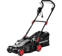 GRAPHITE Tondeuse électrique 1500 W, vitesse de rotation 3 500 min-¹, largeur de coupe 360 mm, hauteur de coupe 20/35/50 mm, bac de ramassage 35l, masse 10,1 kg, certificat CE