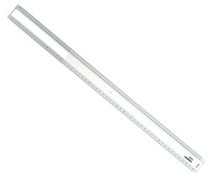 Graphoplex Règle pilas 2 biseaux Blanc + bosselage 50 cm Transparent