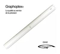 Graphoplex - Règle transparente 2 biseaux + bosselage 40 cm